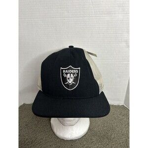 Vintage Oakland Raiders Adjustable Trucker Hat Mesh Back Made in USA